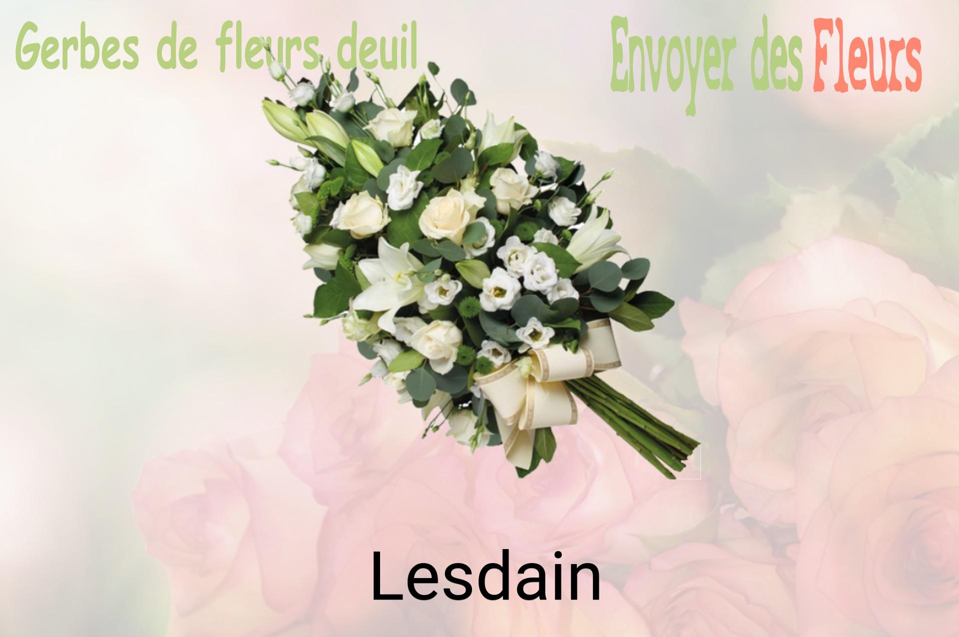 Gerbe de fleurs de deuil livrée à Lesdain